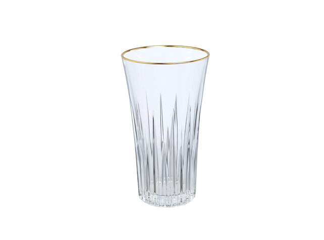 Brilliant  Acrylic  Tumbler Lines with gold rim s/of 6