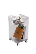 Acrylic Rolling Cart For Magazine