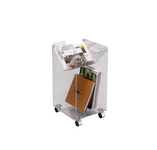 Acrylic Rolling Cart For Magazine