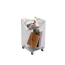 Acrylic Rolling Cart For Magazine