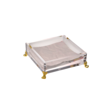 Brilliant Acrylic Luxury Napkin Holder Gold Feets