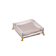 Porte-serviettes de luxe en acrylique avec pieds dorés