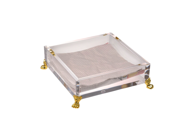 Brilliant Acrylic Luxury Napkin Holder Gold Feets
