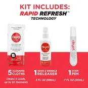 Kit de démarrage Dryel – Comprend 5 lingettes, un stylo détachant, un défroisseur