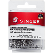 Singer-Safety Pins-Asst Sizes 50 Ct