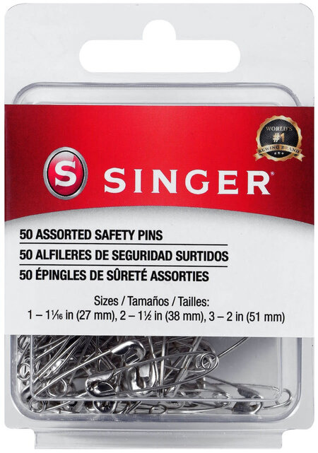 Singer-Safety Pins-Asst Sizes 50 Ct
