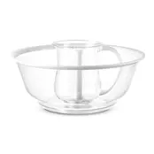 A&M  Acrylic wash cup set clear with white rim