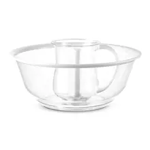 Acrylic wash cup set clear with white rim