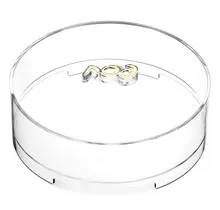 Acrylic Matzah Box white marble bottom, Gold-lettered knob