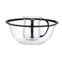 Acrylic wash cup set clear with Black rim