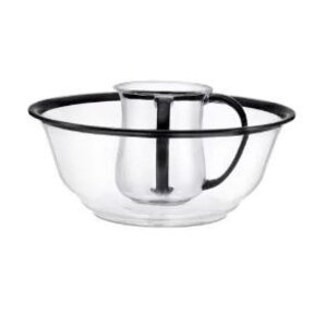 Ensemble de Tasses de Lavage en Acrylique Transparentes avec Bord Noir