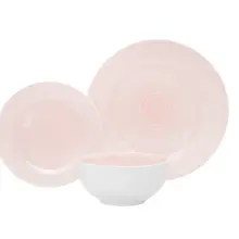 Godinger Spiral Pink 12pcs Porcelain Set