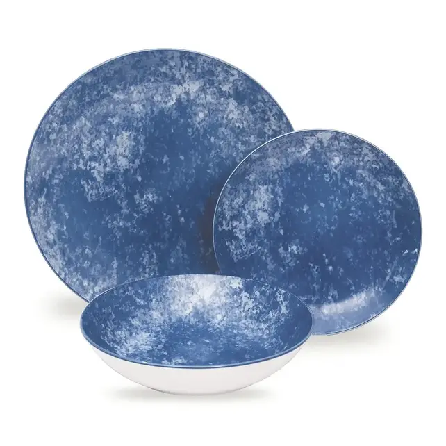 Godinger Wingate Blue  Service de vaisselle en porcelaine– 12 pièces