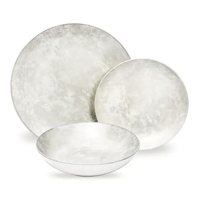 Godinger Service de vaisselle en porcelaine Wingate Pearl – 12 pièces