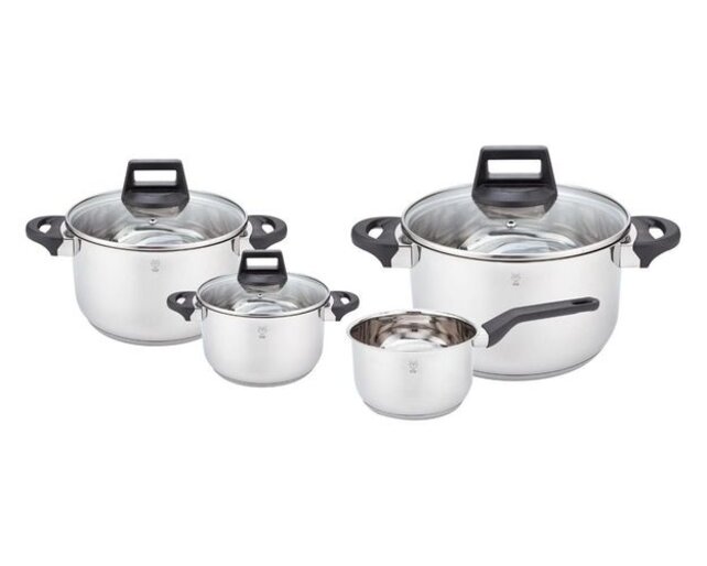 Gustav Voss Palermo 7-piece stainless steel cookware set – induction ready with lids