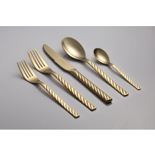 Brilliant Silver Swirl Full Gold Flatware 30pcs