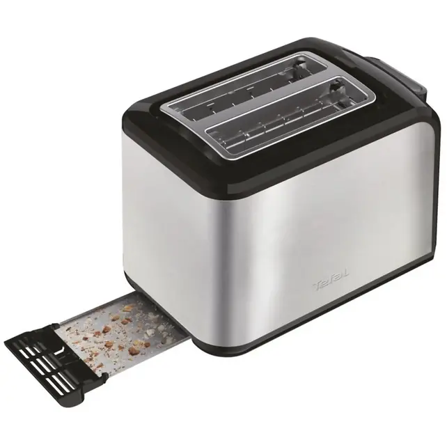 Tefal Express Toaster 2-Schlitz Edelstahl/Schwarz – 7 Bräunungsstufen & Auftaufunktion