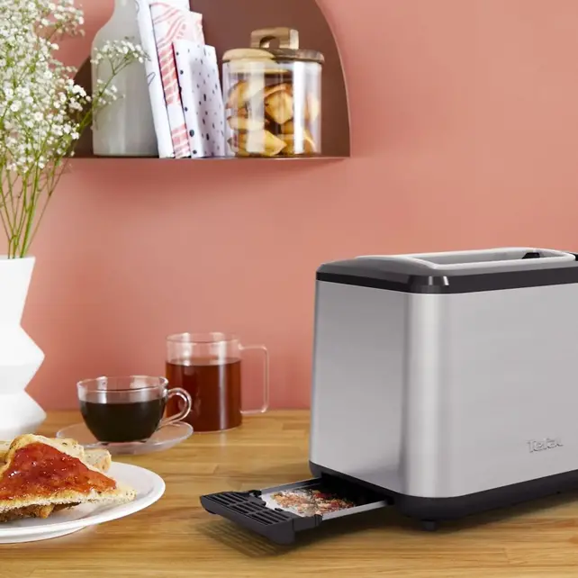 Tefal Express 2-Slot Toaster Stainless Steel/Black – 7 Browning Levels & Defrost