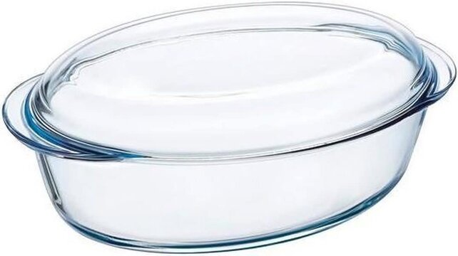 Pyrex Plat à Four Ovale avec Couvercle, 5,8 Litres