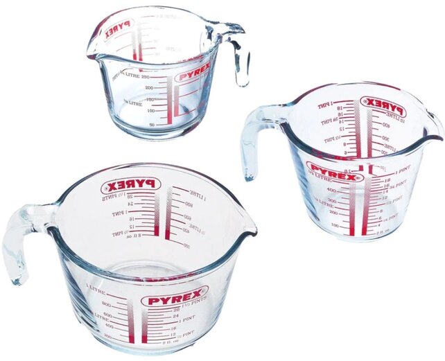 Pyrex Classic Prepware Maatbeker, Set van 3 Stuks