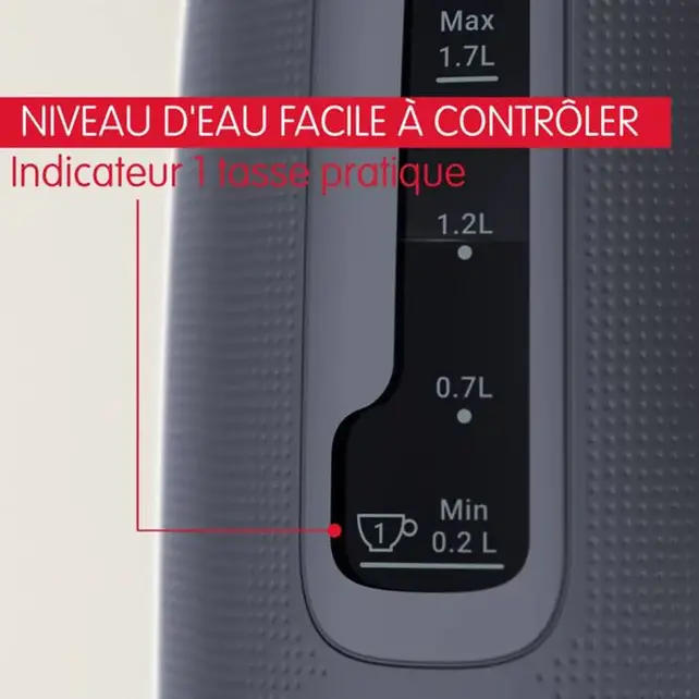 Moulinex Bouilloire 1,7 L – 2400W, Sans Fil, Filtre Anticalcaire