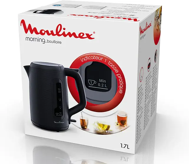 Moulinex Elektrische Waterkoker 1,7 L – 2400W, Snoerloos, Antikalkfilter