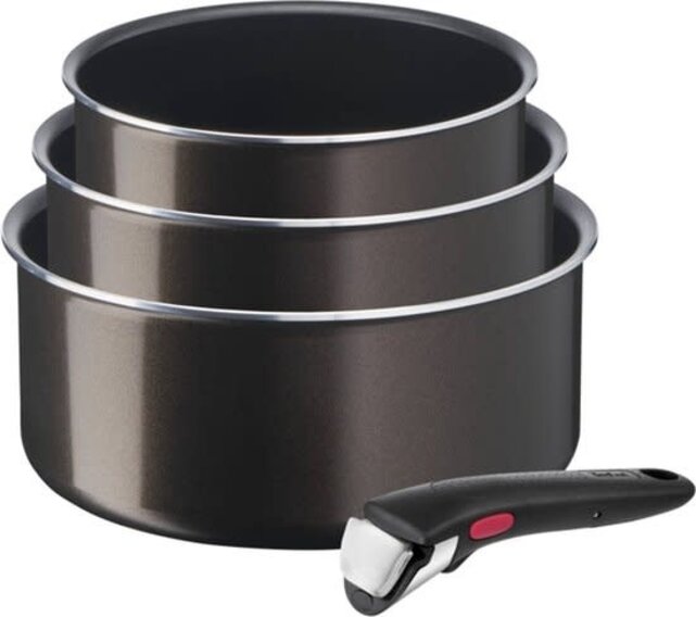 Tefal Ingenio Easy Plus Pannenset 16–18–20 cm met Afneembaar Handvat en Anti-aanbaklaag