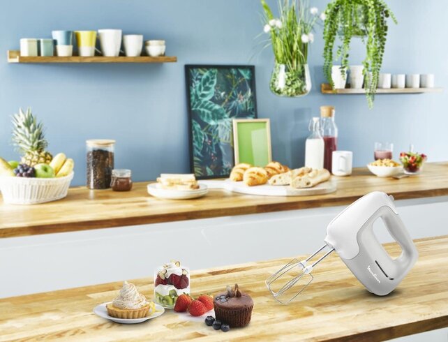 Moulinex HM450 Batteur Électrique 450W – 5 Vitesses + Turbo avec Fouets et Crochets
