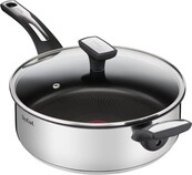 Tefal Emotion 26 cm Stainless Steel Sauté Pan with Glass Lid and Titanium Non-Stick Coating