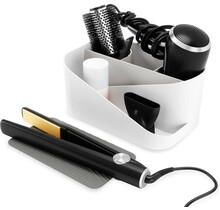 Umbra Glam Organizer – Hair Tool Holder with Heat-Resistant Mat, Clear