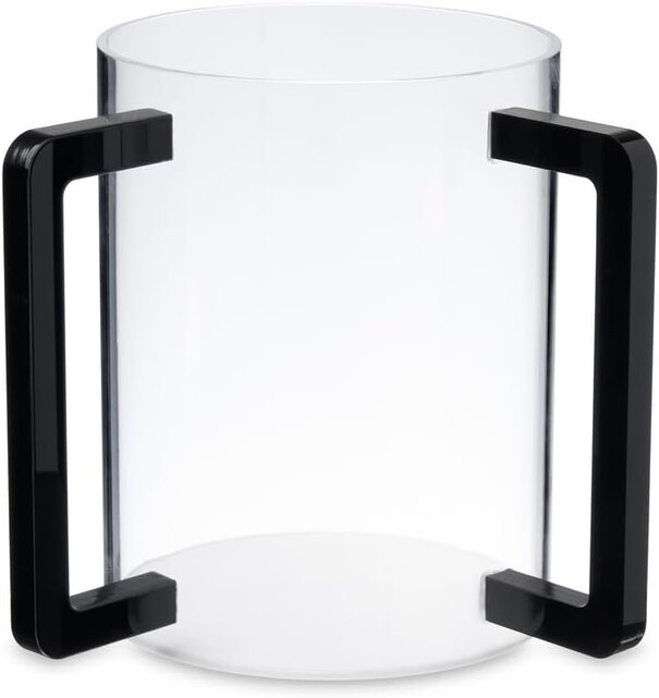 Godinger Dov Clear Wash Cup with Black Handles