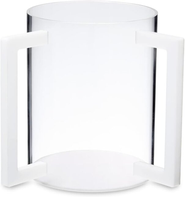 Godinger Dov Transparente Wasbeker met Witte Handvatten