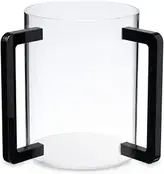 Godinger Dov Gobelet de Lavage Transparent avec Poignées Noires