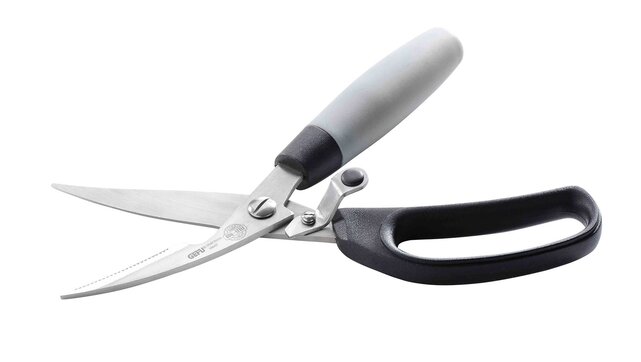 GEFU CARVE Poultry Shears – Stainless Steel Kitchen Scissors with Soft-Touch Handle for Left & Right Handed Use