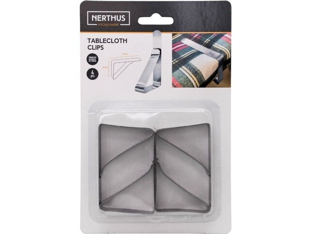 Nerthus Tablecloth clamp stainless steel set of 4