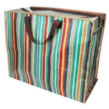Jumbo Opbergzak met Rits – Retro 70s Streepdesign