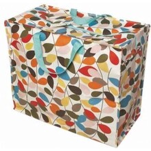 Grand Sac de Rangement avec Fermeture Éclair – Motif Lierre Vintage