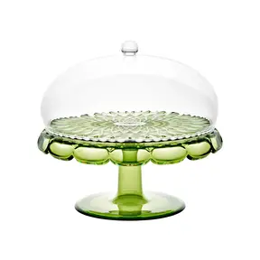 Vanity Cake Stand with Dome – Water Lily Green