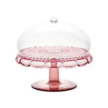 Vanity Tortenplatte mit Haube – Flamingorosa