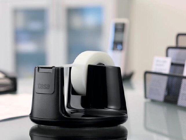 Tesa Handheld Tape Dispenser with Packaging Tape – 1 Roll Included