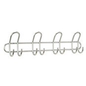 Garderobe Metall – 8 Haken, Wandmontage, Silber