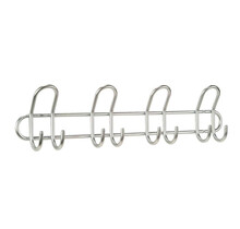 Metal Coat Rack – 8 Hooks, Wall-Mounted, Silver