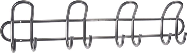 Metal Coat Rack – 8 Hooks, Wall-Mounted, Silver