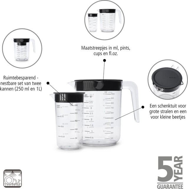 Brabantia Tasty+ Messbecher Set – 2-teilig – Transparent