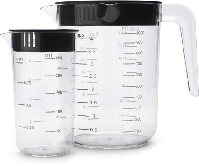 Brabantia Tasty+ Measuring Cup Set – 2-Piece – Transparent