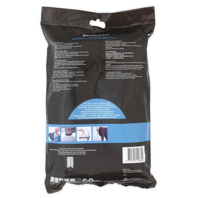 Brabantia PerfectFit Sacs – 10/12L – 40 Sacs – Code X