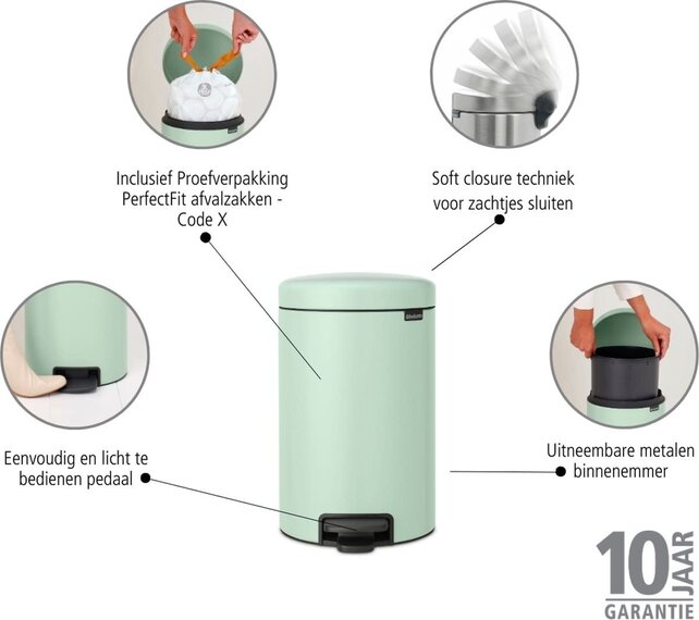 Brabantia NewIcon Waste Bin 12L – Green