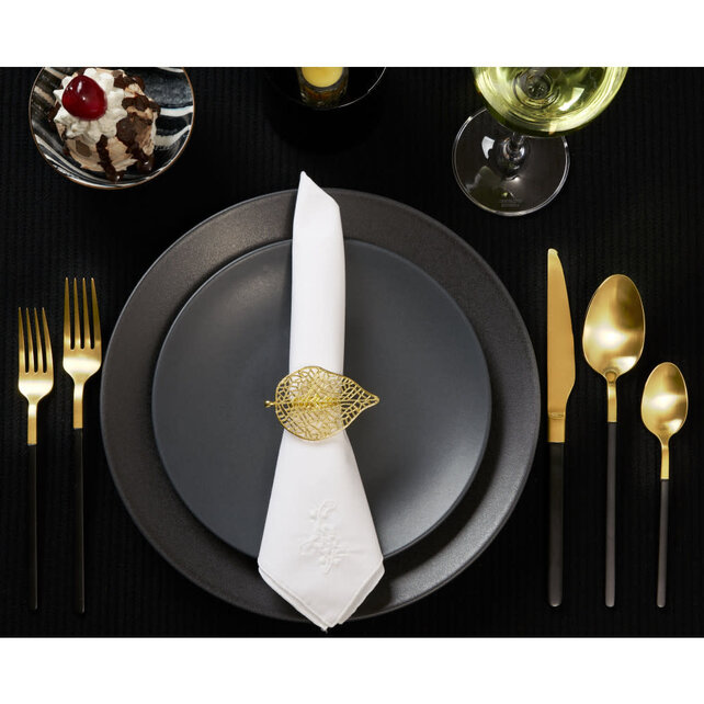 Brilliant Napkin Rings Leaf Gold – Set of 4