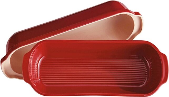 Emile Henry Italian Bread Baker, ceramic, Burgundy, 13.4 x 5.3  2,6L