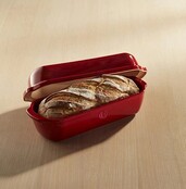 Emile Henry Italian Bread Baker, ceramic, Burgundy, 13.4 x 5.3